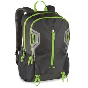 ULINE Daypack Backpack Black w/Neon Green 25L Capacity Camping Hiking School